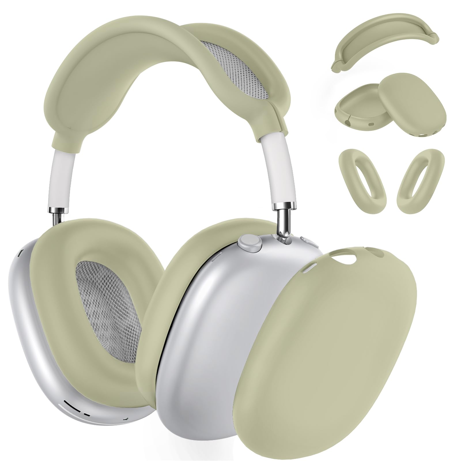 Silicone Case Cover for AirPods Max Headphones,Ear Pad Case Cover/Ear Cups Cover/Headband Cover for AirPods Max (USB-C/Lightning)(2024/2020),