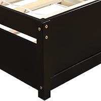 Vista 6 de Rhomtree Cama de plataforma de tamaño individual con marco de cama nido, sofá cama con cabecero, cama infantil para adolescentes, niños, niñas