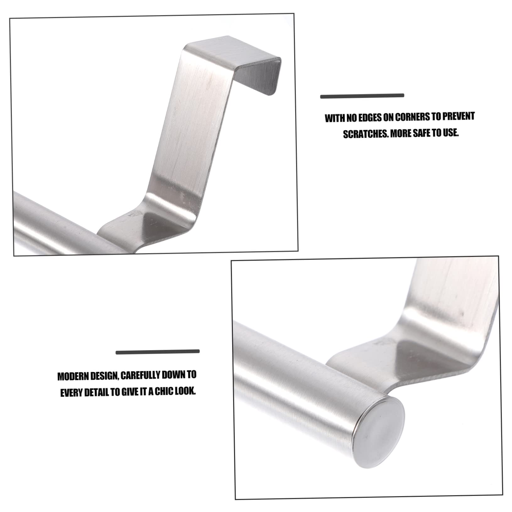 Paquete De 6 Toalleros para Puerta, Toallero De Pared, Perchero De Acero Inoxidable, Toallero para Puerta, Toallero De Pared, Toallero Versátil,Steel Colorx2pcs-36X6.5X6.5CMx2pcs