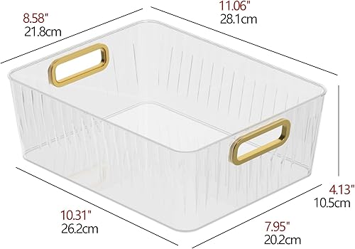 Miniatura 2 de Vababa Paquete de 4 cubos organizadores de despensa de plástico transparente, contenedores de almacenamiento transparentes para organización de