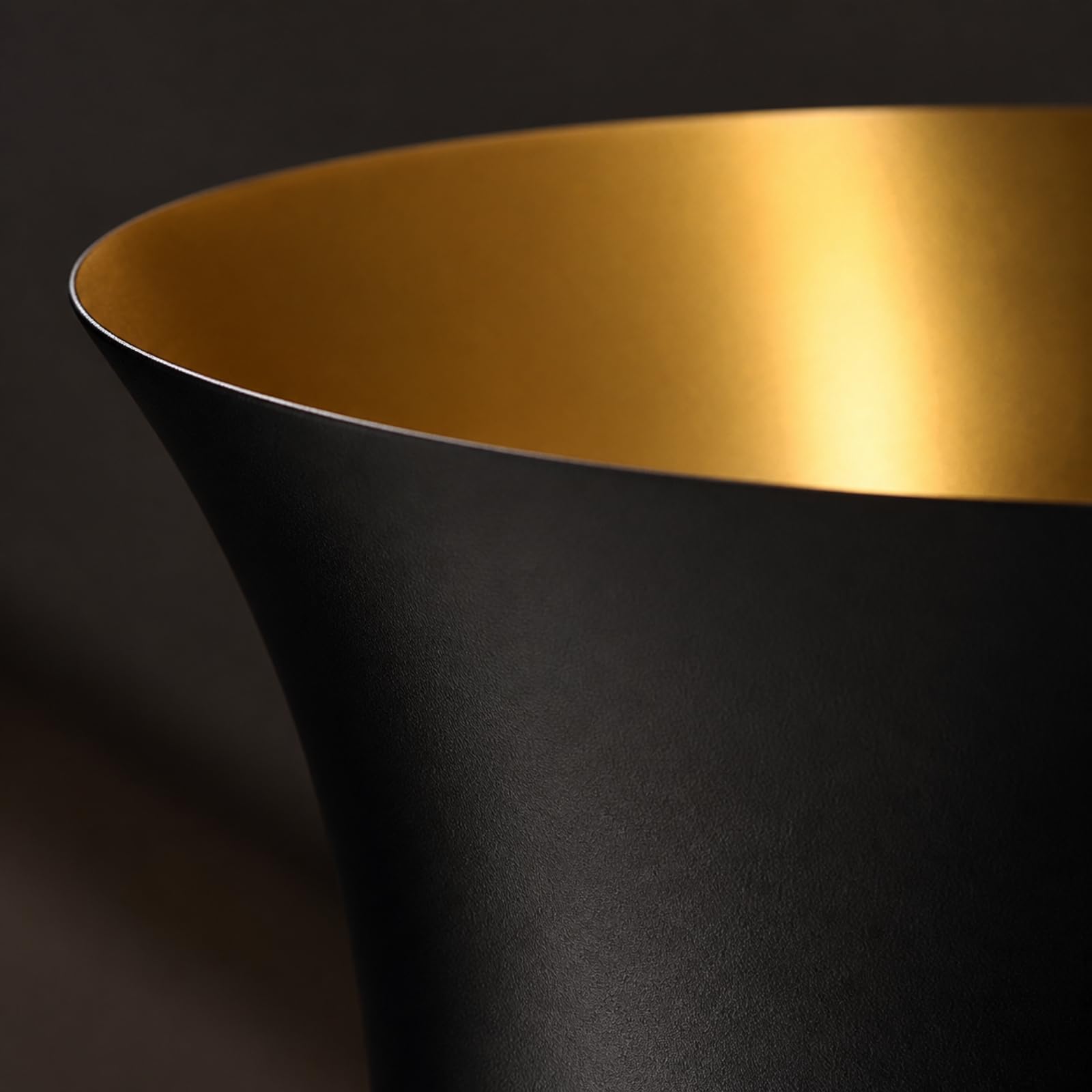 Cubitera con Doble Pared Multiusos Nevera Portátil Champán Antióxido Recipiente para Organizadores, Negro Dorado