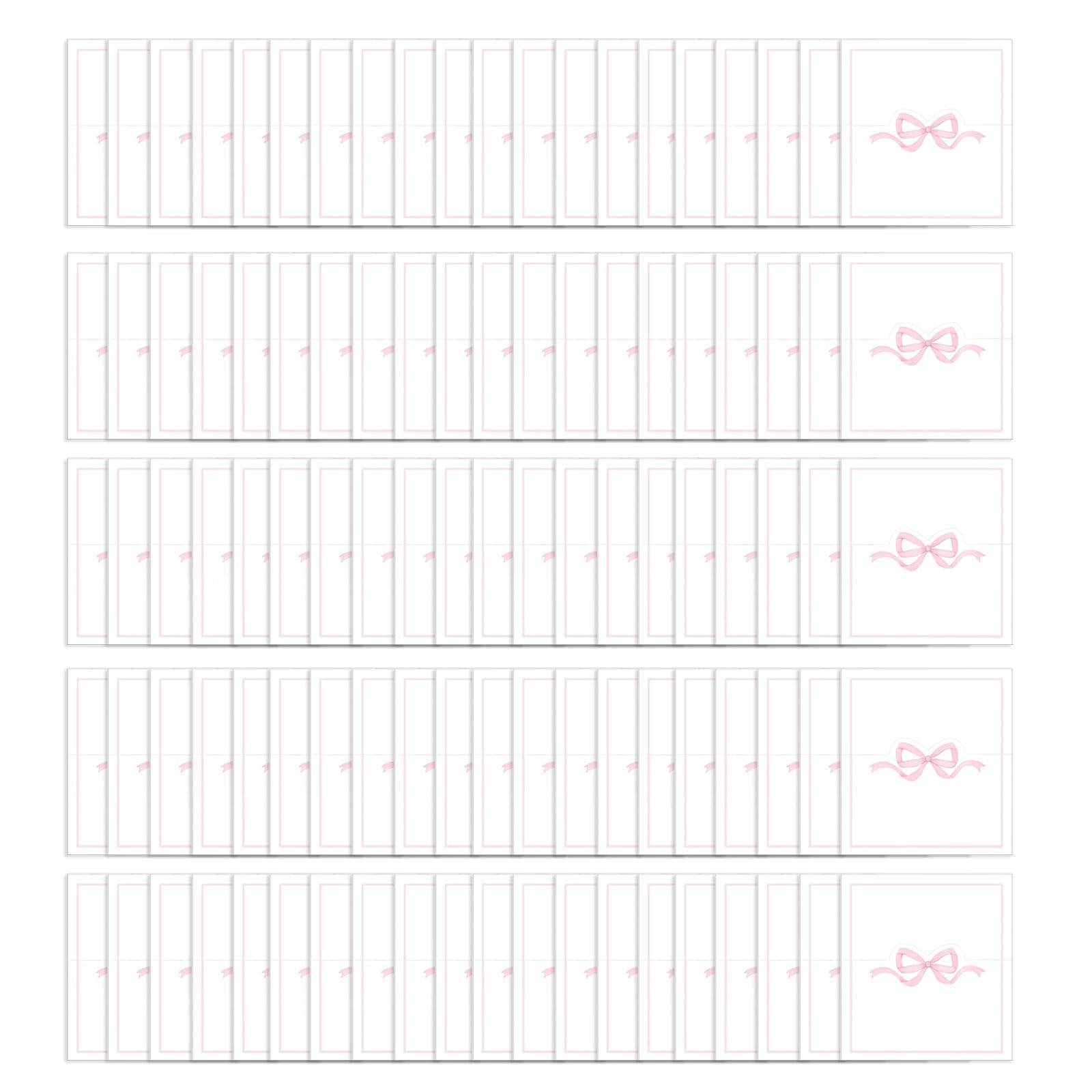 Tsophreniq 100Pcs Stylish Bowknot Tent Place Cards for Large Party Blanks Seat Assignment Card Wedding Reception Seating Cards Elegant Table Setting