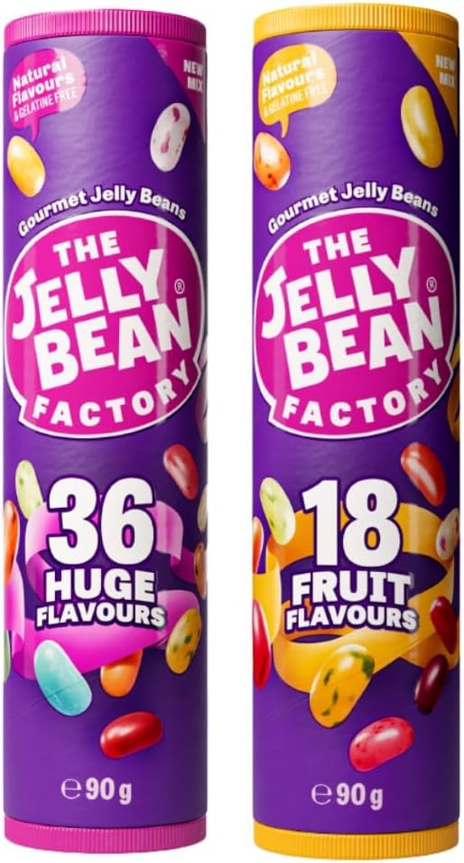 The Jelly Bean Factory Mix Flavour Candy Pack | Assorted Natural Jelly Candy | Ireland |100% Veg | Gelatine Free | Natural Colour | No Preservatives -(36 Mix 90g + 18 Mix 90g Combo, 2pc (Pack of 3))