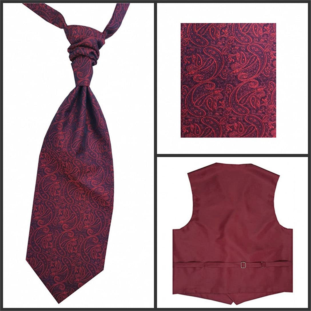 ME&SLEEVE 3 uds clásico chaleco de los hombres traje formal chaleco y lazo bolsillo cuadrado para el novio
