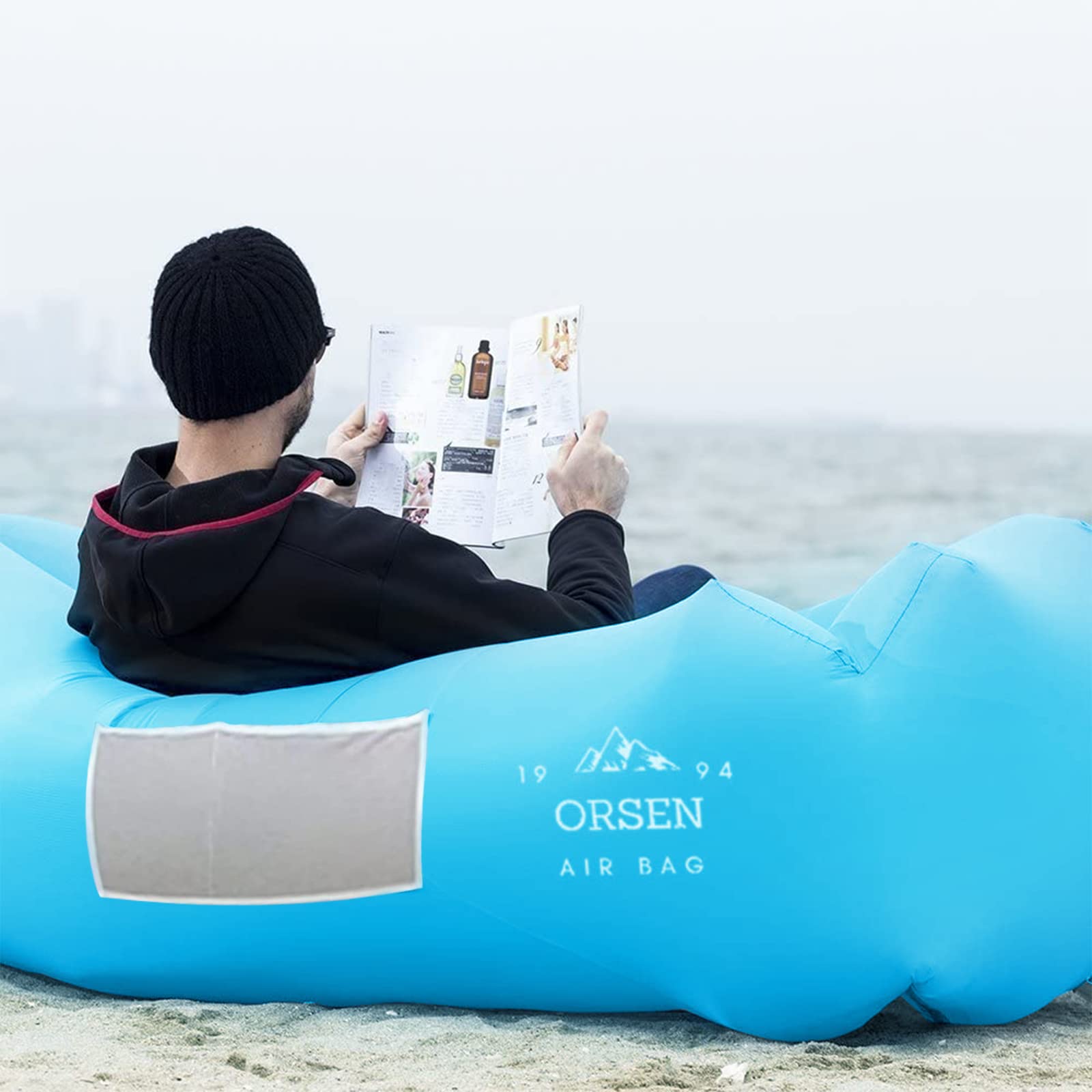 Transat Gonflable ORSEN – Hamac 2 En 1, Avec Oreiller, étanche, 200 Kg, Sac De Transport Inclus