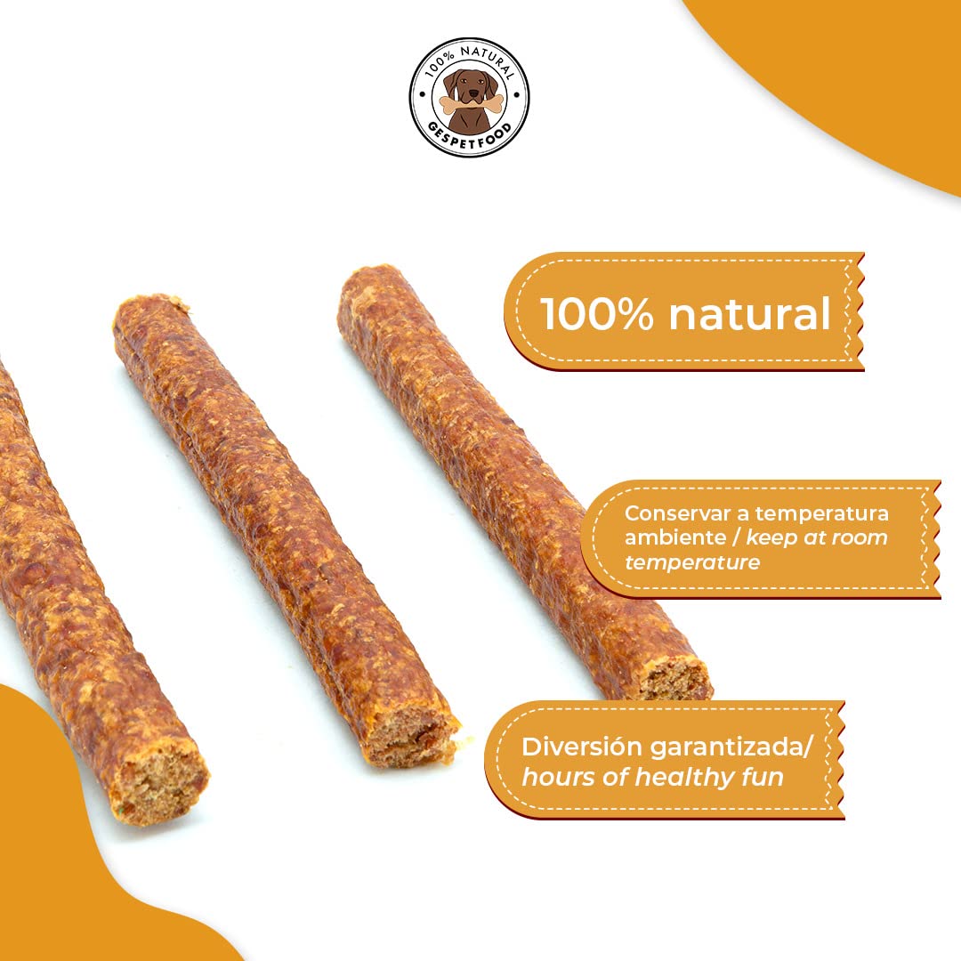 Snack Naturale per Cani - Salsiccia di Lepre - 500 g - 100% Carne di Coniglio - Sapore Unico - Gengive Sane - 100% Naturale - Snack Cani - Prodotto in Spagna - GESPETFOOD