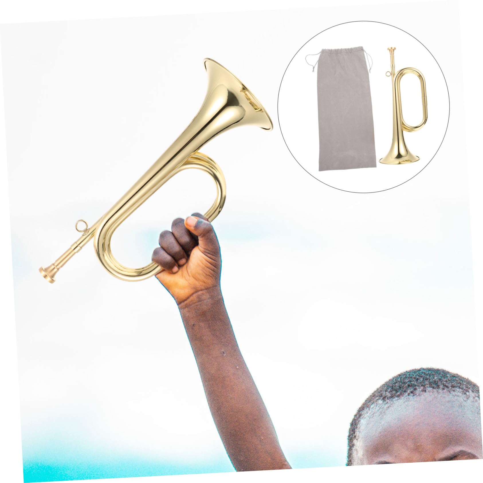Tromba Facile da Trasportare Strumento Musicale in Ottone Bugle per Principianti e Comoda da Riporre per Orchestra