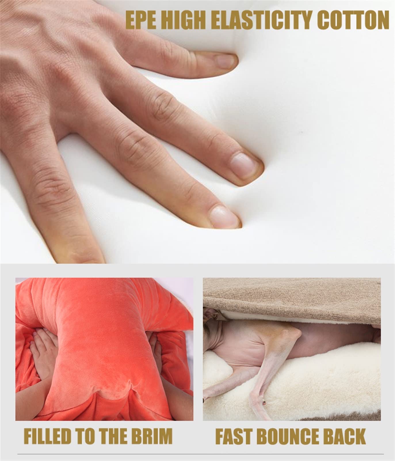 Camas Ortopedicas para Perros, Saco de Dormir de Invierno con Capucha Cuadrada de Felpa para Gatos, Cama para Perros Pequeños y Medianos Lavable a Máquina con Funda Extraíble