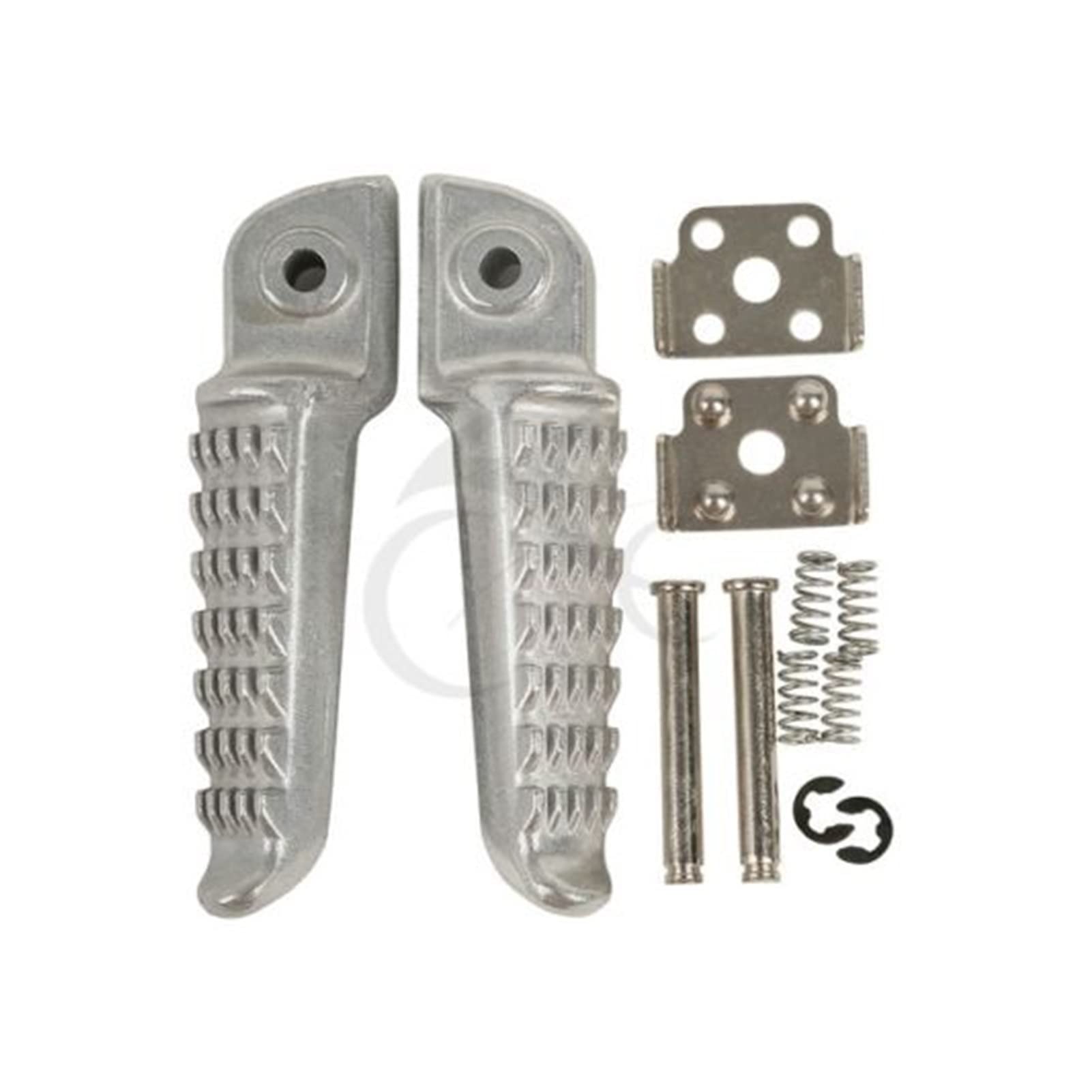 Pieds à pied arrière moto antidérapants pour Kawasaki Ninja ZX-6R argent