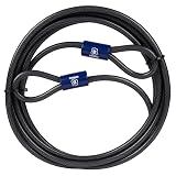 BRINKS - 15 ft x 3/8" Flexible Steel Loop Cable - Heavy Duty Vinyl Wrap for Corrosion Protection