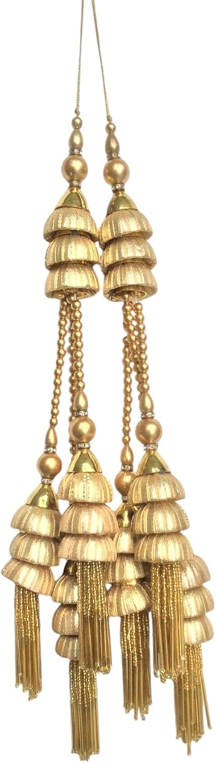1 Pair Blouse Tassels for Bridal Dress Latkan Home Decor Accessories DIY Decor Curtains Cushions Tassel (Silver 2, 12 Inch)