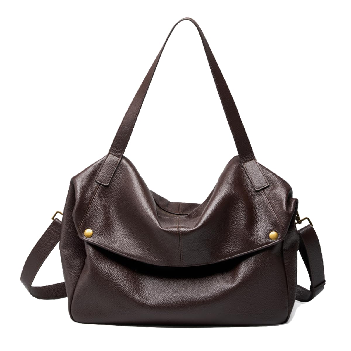 Genuine Leather Tote Bag for Women - Large Capacity Multi-Way Durable Top-Grain Soft Leather Purse for Work Travel