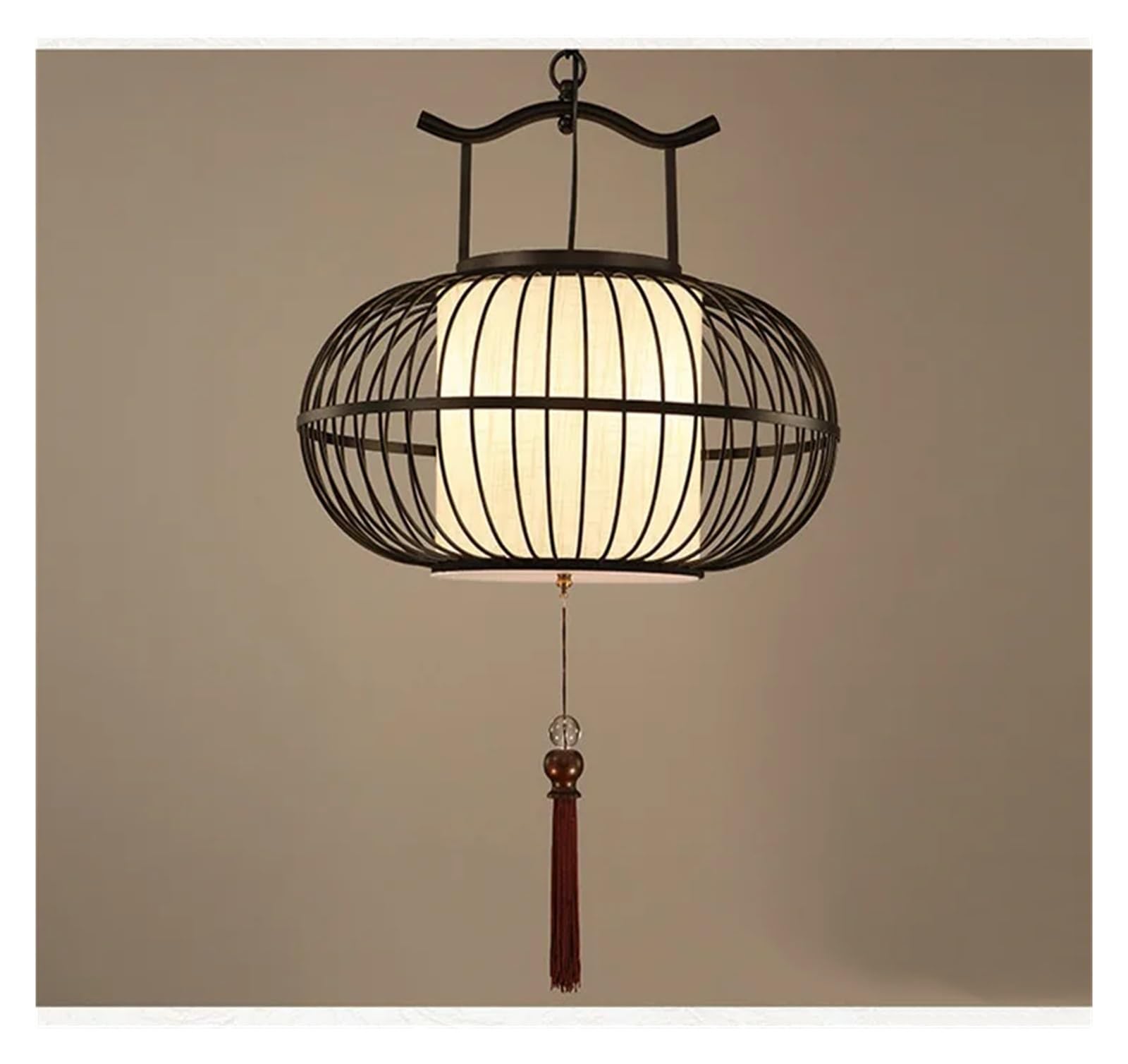 Lustre cage à oiseaux dorée suspension de plafond LED pour couloir et balcon