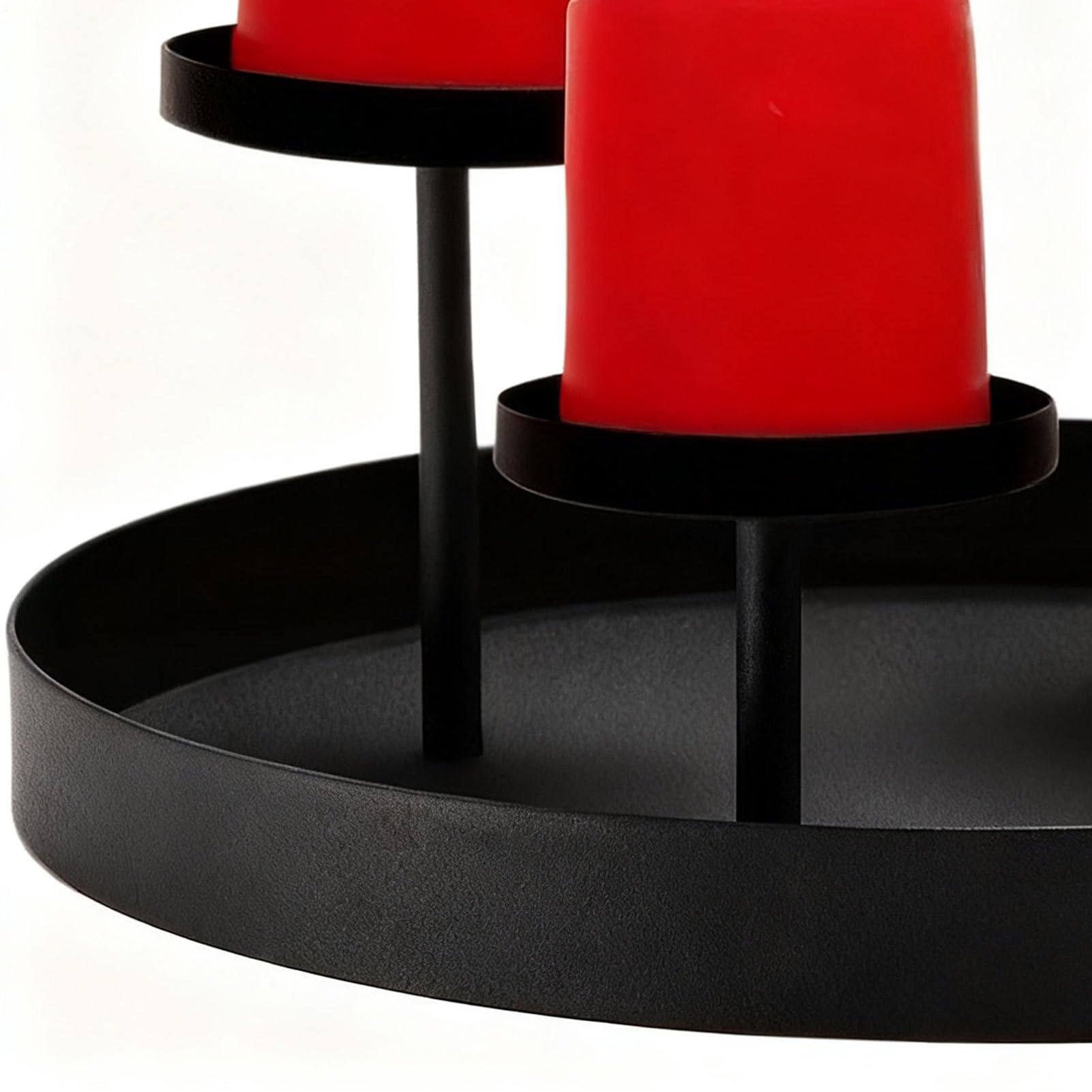 Portavelas De Corona De Adviento,Bandeja Metálica - Portavelas Decorativos Adviento Navidad | para Decoración del Hogar Fiestas Cumpleaños Oficina Mesa De Comedor Repisa De Chimenea