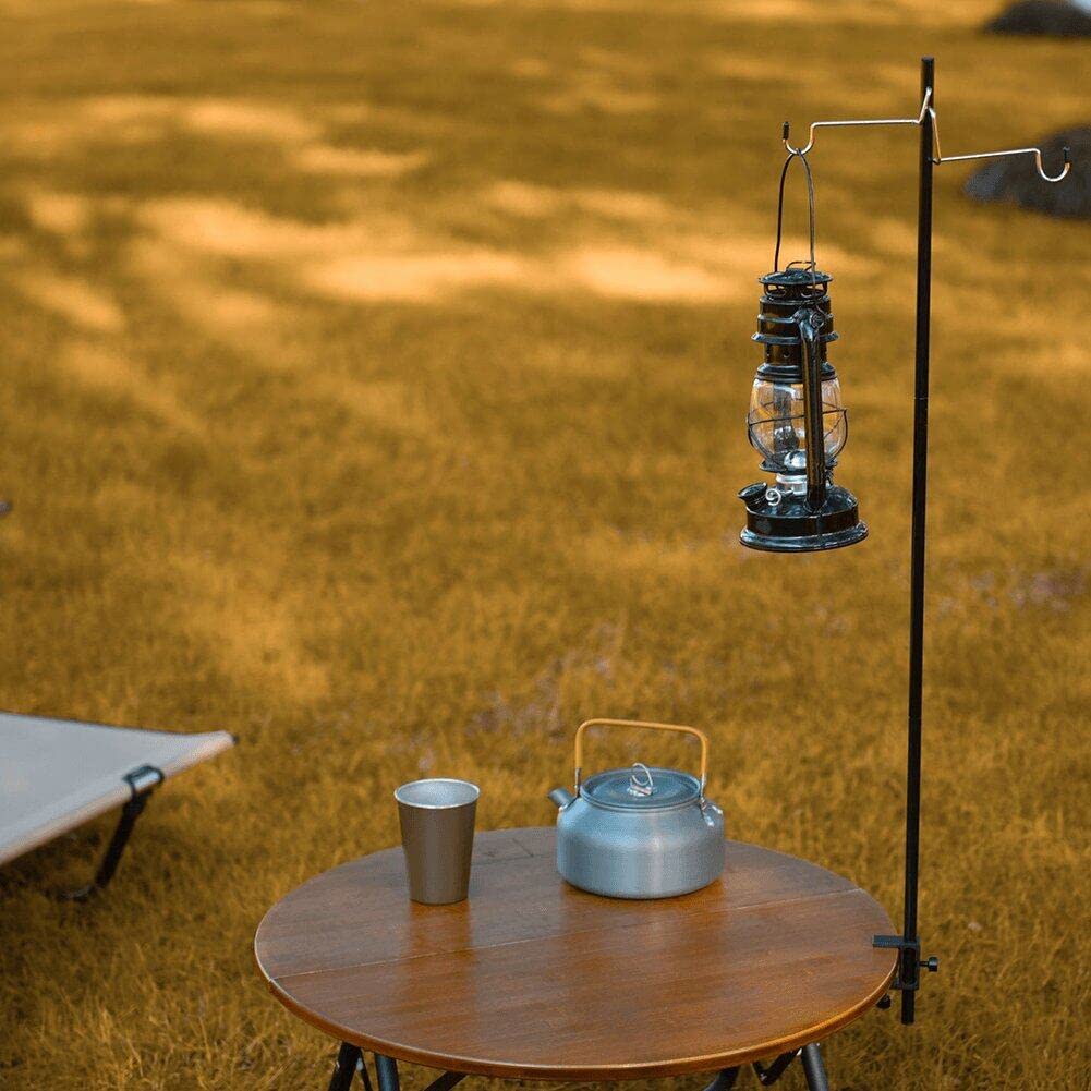 Portable Camping Lantern Stand - Aluminum Light Pole With Honeycomb Base For Outdoor Use