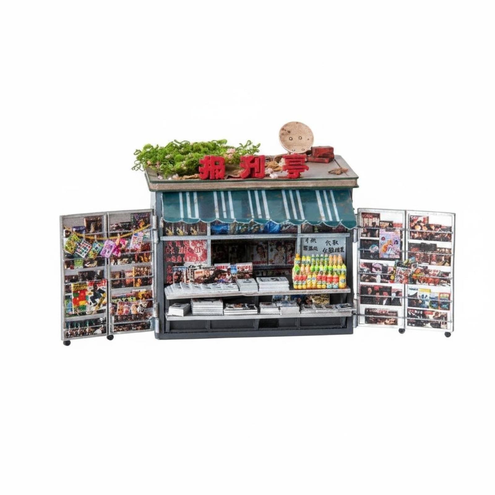 Lit Newsstand Model Built-in Light 1:64 Newsstand High Detail Micro Vendor Scene for Desktop Display, Collection Shelf|Home & Garden| Yard Garden & Outdoor Living| Garden D?cor| Plant St-picture-10