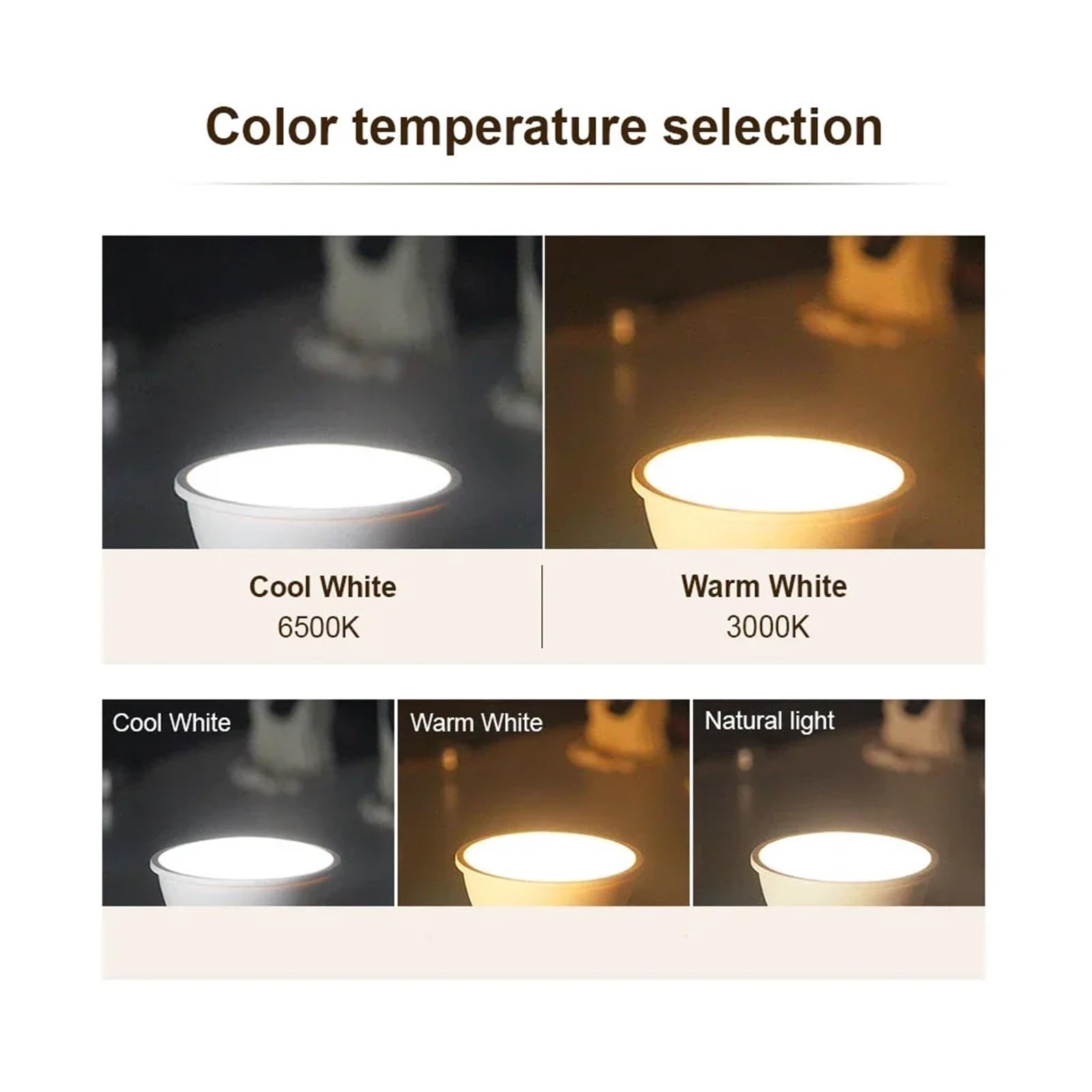 Générique LED-Leuchtmittel, AC220 V, 3 W, 6 W, 9 W, 12 W, GU10, 180-Grad-Abstrahlwinkel, für Heim- oder Bürodekoration (natürliches Licht, 12 x 3 W), 12 Stück