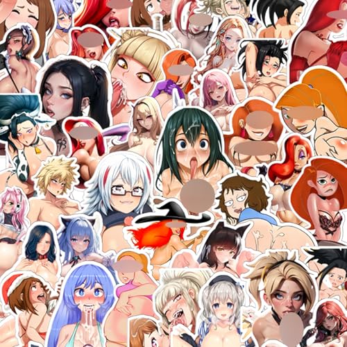50PCS Hot Anime Girl Stickers Waifu Stickers Waterproof for Phones Laptops & Water Bottles (2-3.5IN) (hot Anime-3)