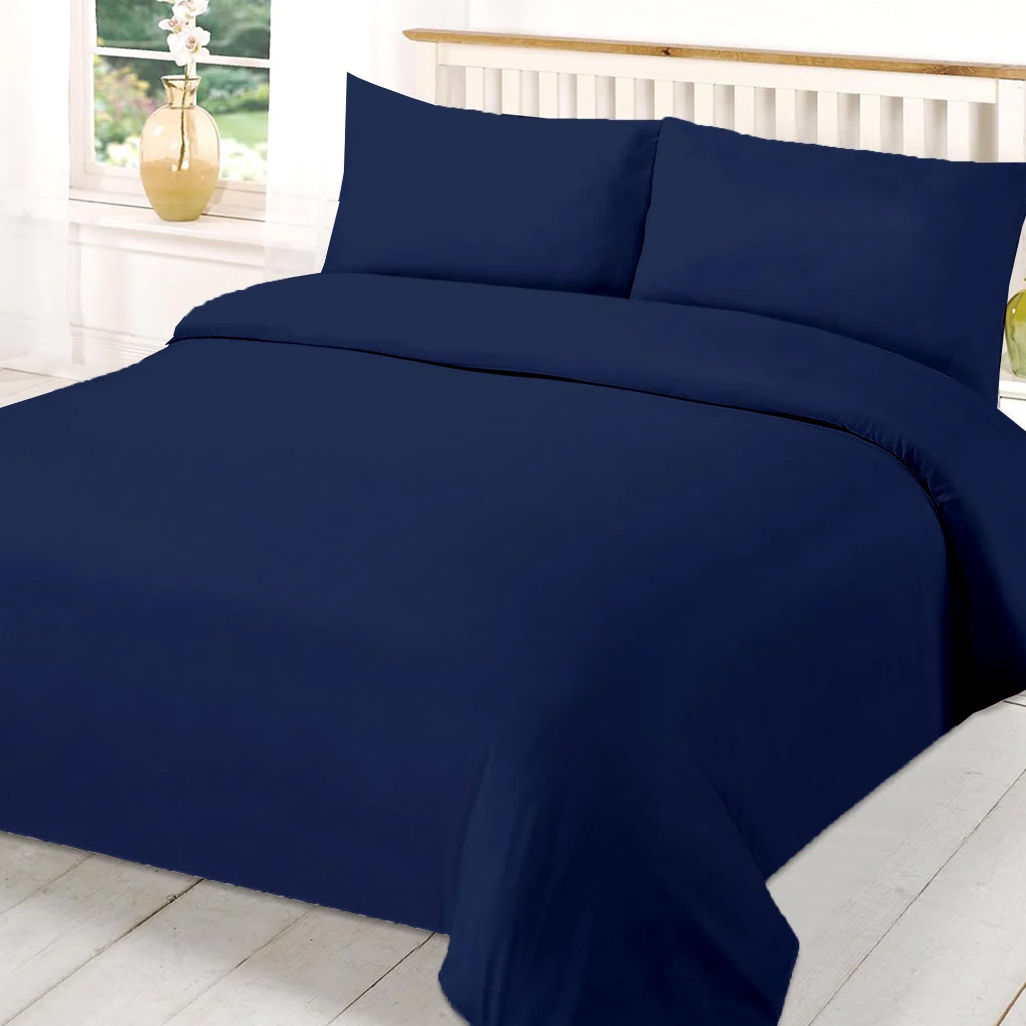 EverSoft Bedding 3PCS 100% Egyptian Cotton King Duvet Cover 400 Thread Count Kingsize Duvet Cover Sets with 2x Pillowcase King Size Duvet Cover Sets