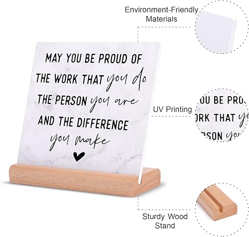 Miniatura 6 de Regalos para compañeros de trabajo para mujeres y hombres, regalos de Navidad de oficina para compañeros de trabajo, placa inspiradora de decoración