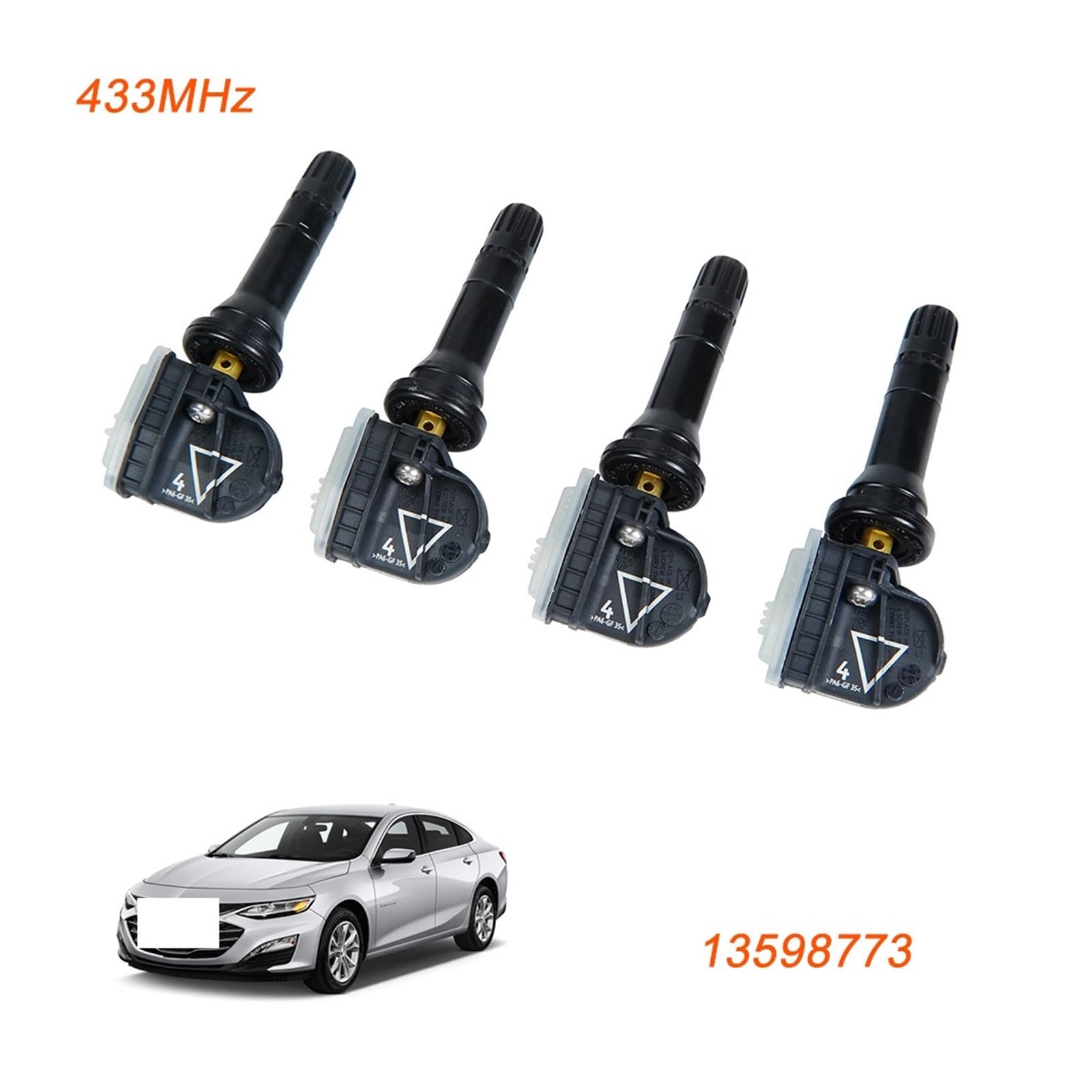 System monitorowania ciśnienia w oponach 433 MHz TPMS czujnik monitorowania ciśnienia w oponach dla Daewoo do Gentra 2004-2020 13598773 | 4 szt. (4 szt.)