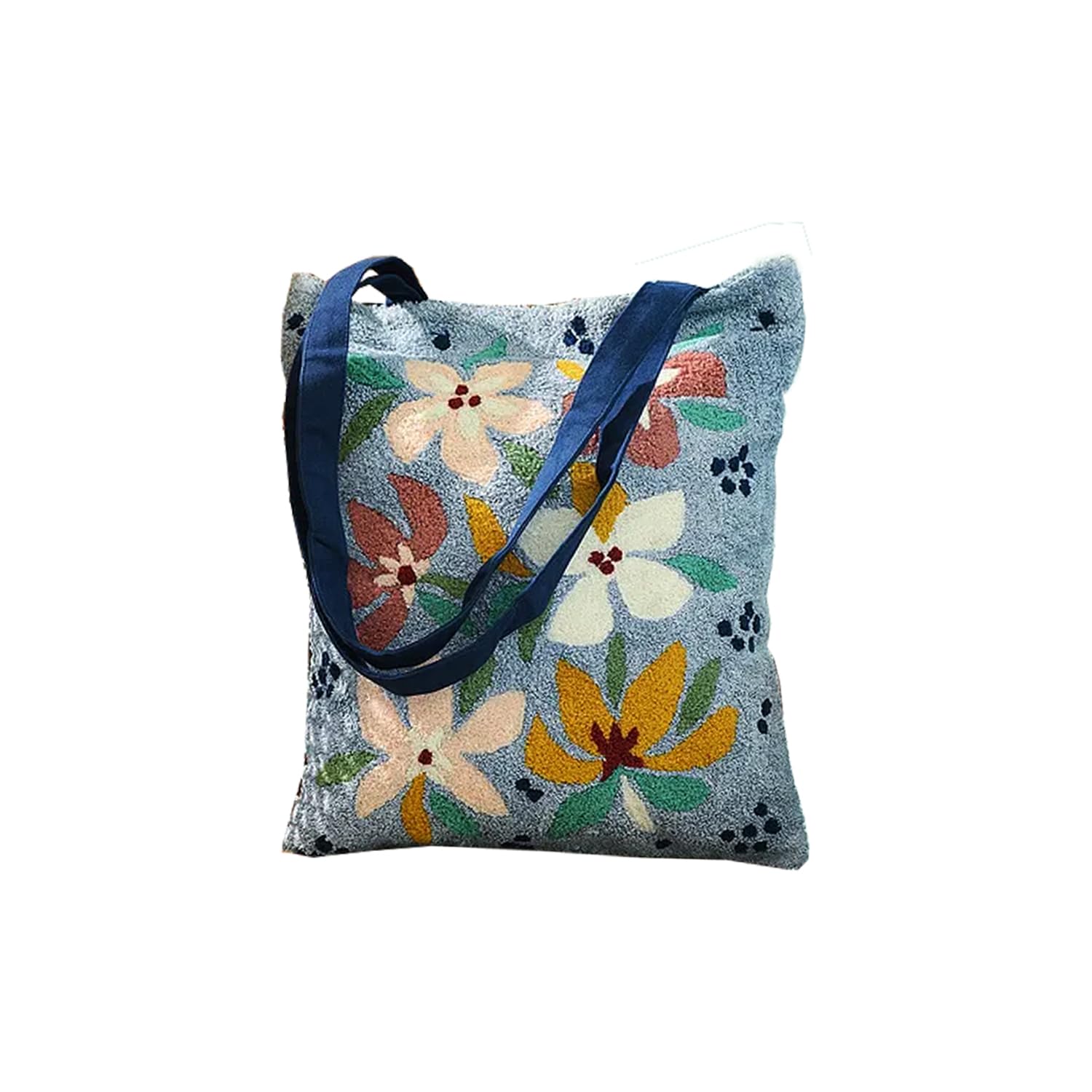 INIHOM Abstract Summer Floral Aari Embroidered Tote Bag With Inside Pocket, Multi