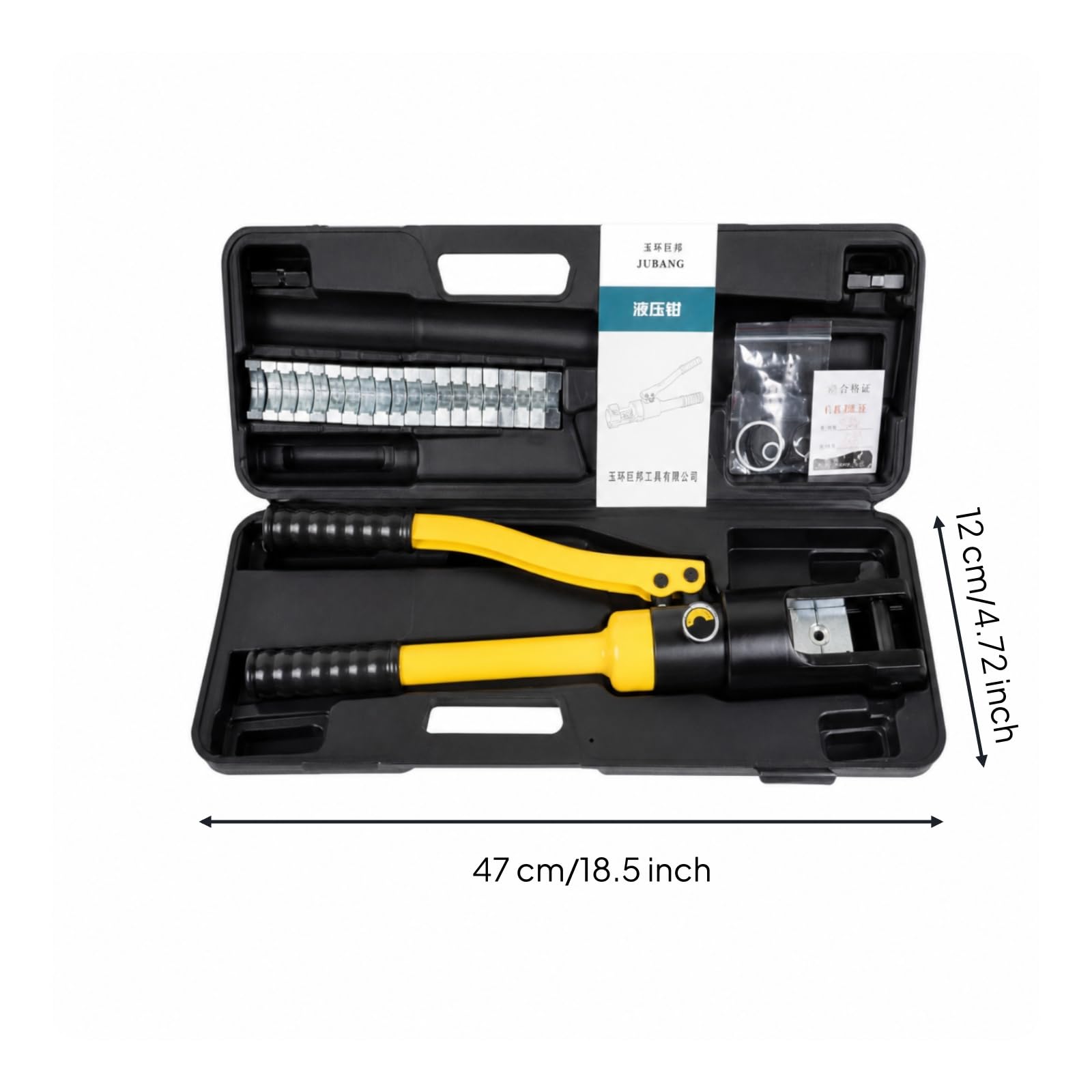 Hydraulisches Kabelcrimpwerkzeug Manuell Hydraulische Crimpzange Handbetrieben Crimpwerkzeug mit Kunststoffkoffer für Werkstatttechniker, Feldwartung,