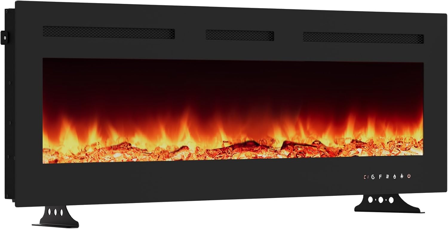 Chimenea Eléctrica Garvee 50 Pulgadas Negra Montaje en Pared