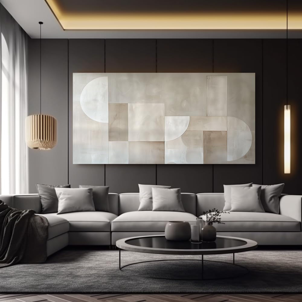 IHHGNB Modern Abstract Wall Art, Geometric Canvas Line Art Picture for Bathroom Living Room Bedroom Office Decor Artwork(70x140cm(28x55in)/No frame)