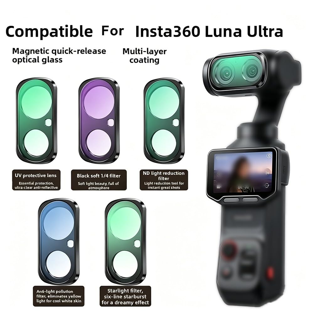 Kit de filtres magnétiques Luna, UV CPL ND2-32 et filtres de nuit à brume noire, accessoires pour appareil photo ABS, vlogging et photographie en faible luminosité