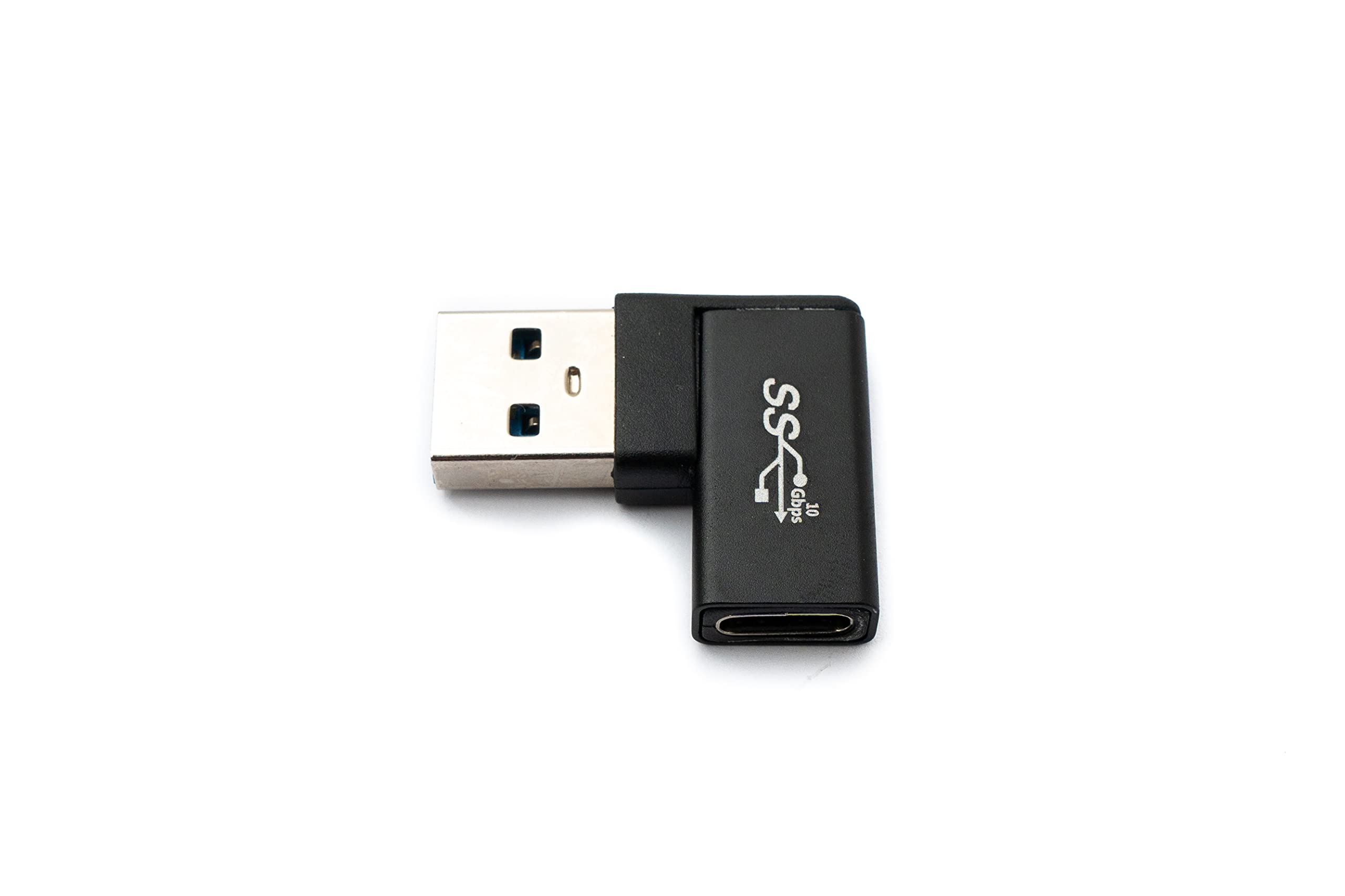 System-S Adattatore Angolare USB 3.1 Tipo C Femmina A Tipo A Maschio, Nero, 5 Gbps, Retrocompatibile