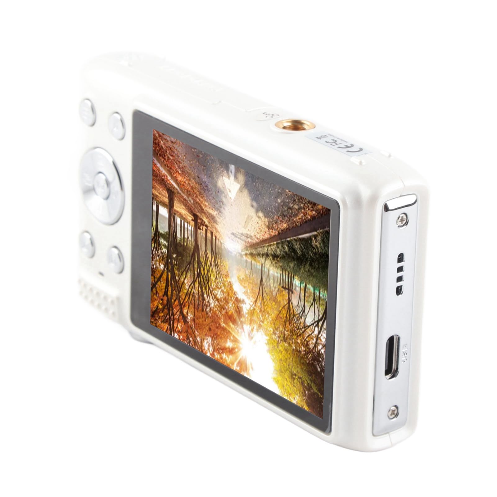 CÁMARA Digital para Adolescentes 4K HD para VLOGGING DE FOTOGRAFÍA DE Viajes (White)