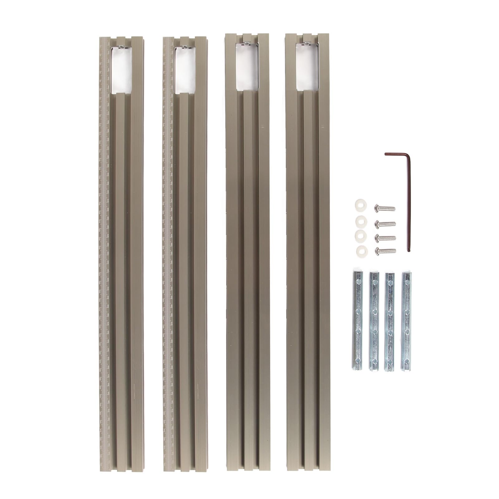 BORDSTRACT Riel guía paralelo, Riel guía auxiliar con respaldo ajustable, Juego de unión de riel guía de aluminio multifuncional para carpintería de aleación de aluminio para