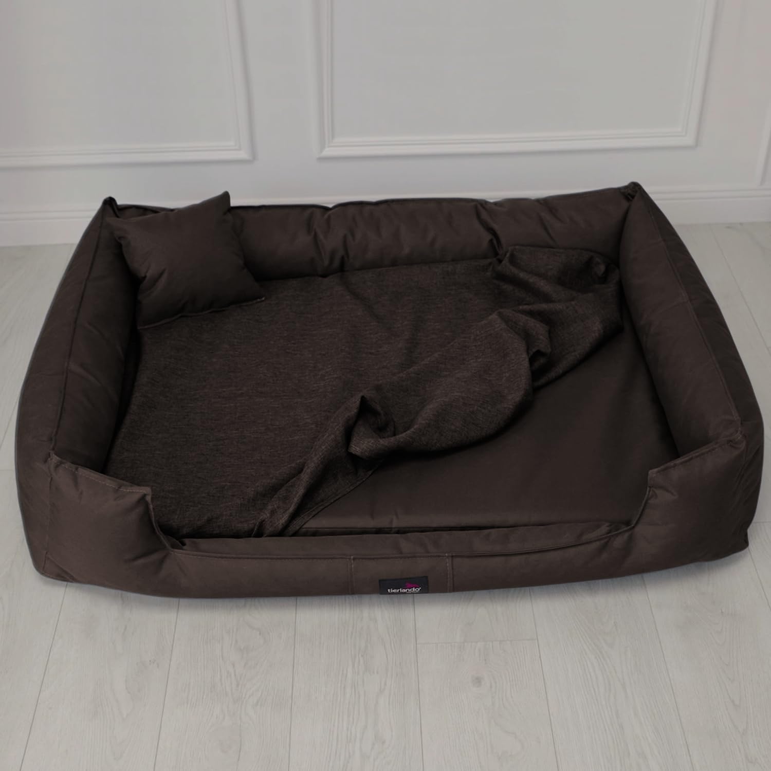 tierlando® Quick-Cover Oscar Basic Matratzenschoner für Hundebett und Hundematratze aus Polyester – rechteckiger, waschbarer Spannbettlakenbezug Größe: 100x80cm | Farbe: 01 Braun