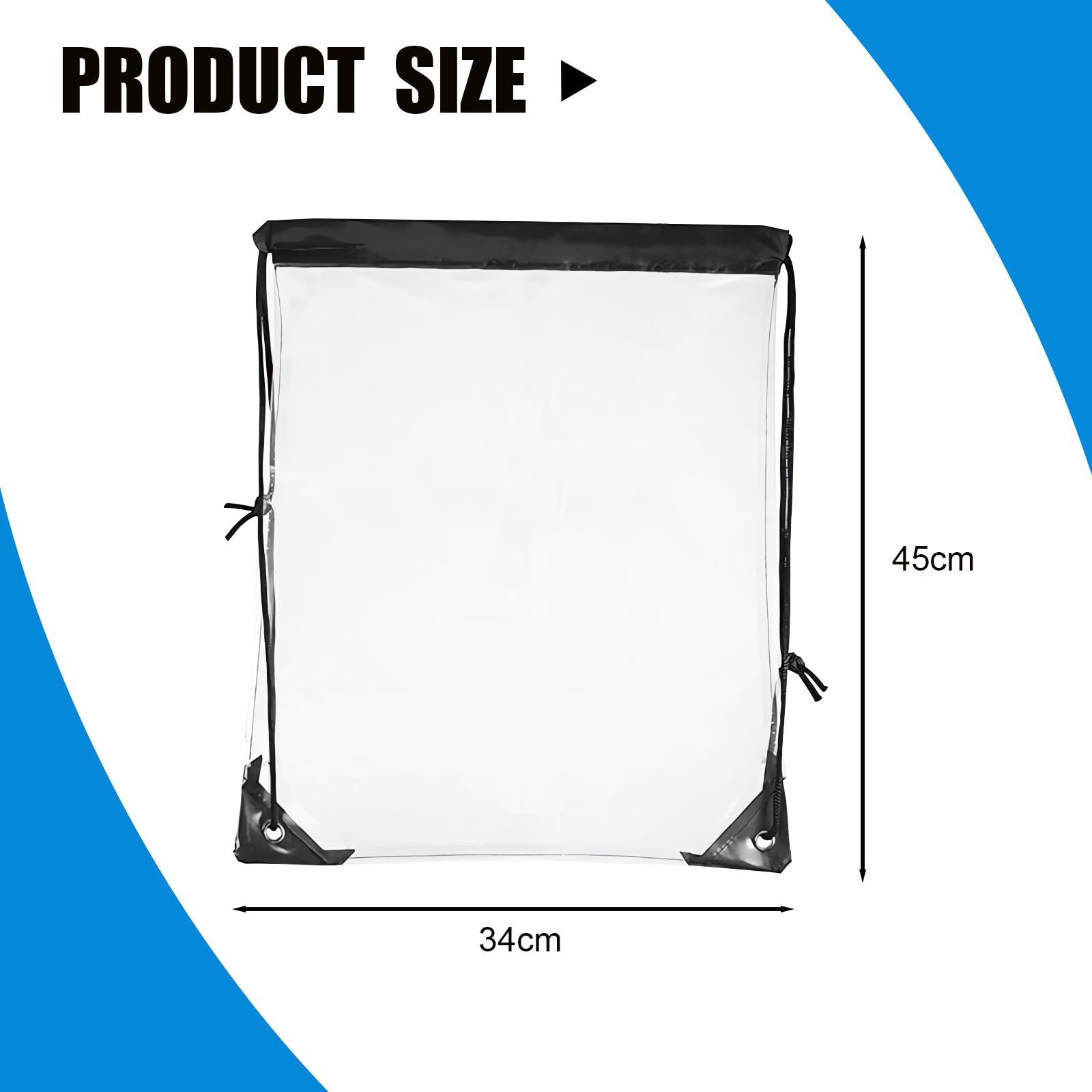 Zaino trasparente, Borsa trasparente, Sacca impermeabile, Sacca sportiva, Borsa plastica impermeabile, per Festival, Concerti, Sport, Palestra, Scarpe, Shopping