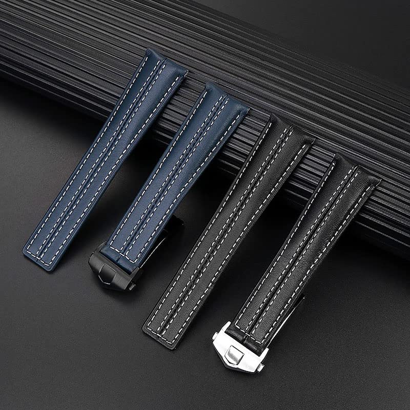 Bracelet montre 22mm en cuir véritable de vachette pour Carrera et Monaco - 2