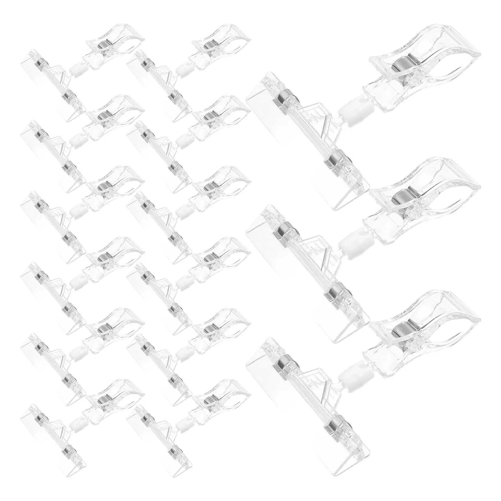 100 Stück Preisschild-Ständer-Clips, verstellbare Einzelhandels-Schilderhalter, Kunststoff-Clips | Vielseitige Schilderclips for Einzelhandelsregale, Körbe und die Organisation zu Hause. Strapazierfähiges PP-Material.