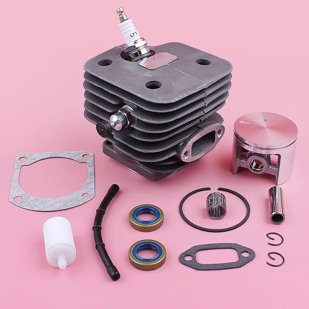 Kit de pistón de Cilindro de 2.047 in, for Husqvarna 268 272 272XP línea de Filtro de Combustible Junta de Sello de Aceite cojinete Motosierra Pieza de Repuesto Pistón de Cilindro de jardín