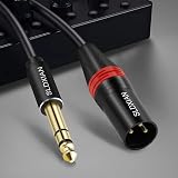 SLDXIAN Câble XLR Jack, Câble symétrique 6,35 mm TRS vers XLR (1M, Male) - 6