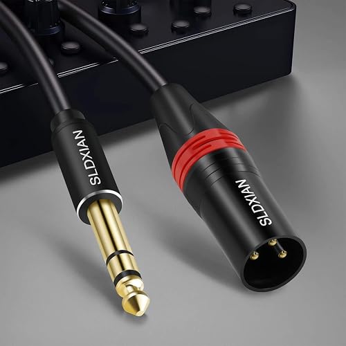 SLDXIAN Câble XLR Jack, Câble symétrique 6,35 mm TRS vers XLR (1M, Male) - 6