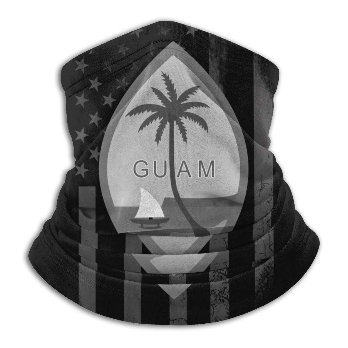 USA Coat of Arm Guam Flag Winter Neck Warmer Gaiter/Balaclava Ski Face Mask Cover Neck Gaiter Tube, Ear Warmer Headband & Face Mask Hats Headwear for Cold Weather Winter Outdoor Sports Black