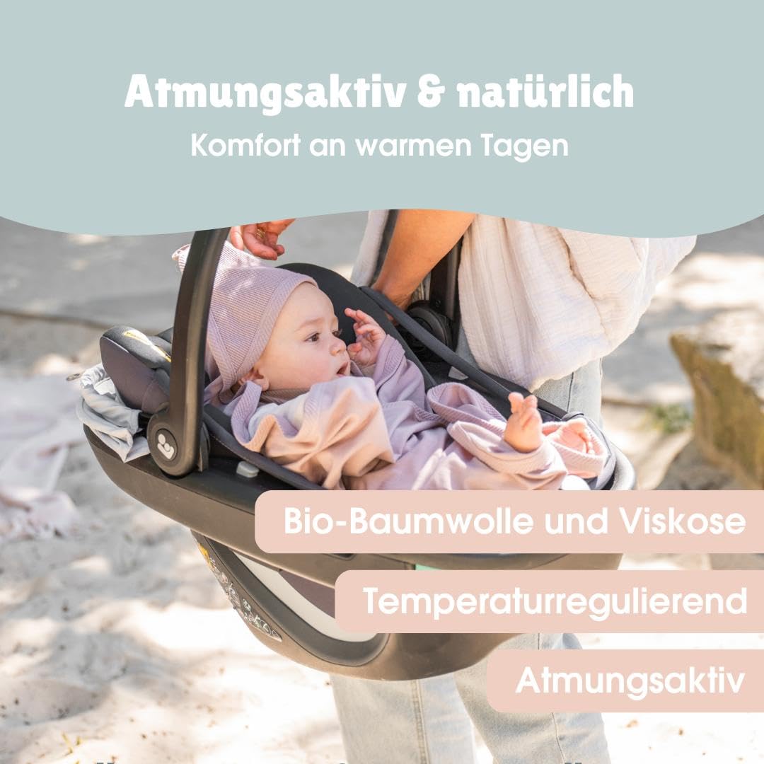 emma & noah UV-Einschlagdecke 40+ 0-8 Monate Babydecke für Babyschale Maxi Cosi® Atmungsaktiv
