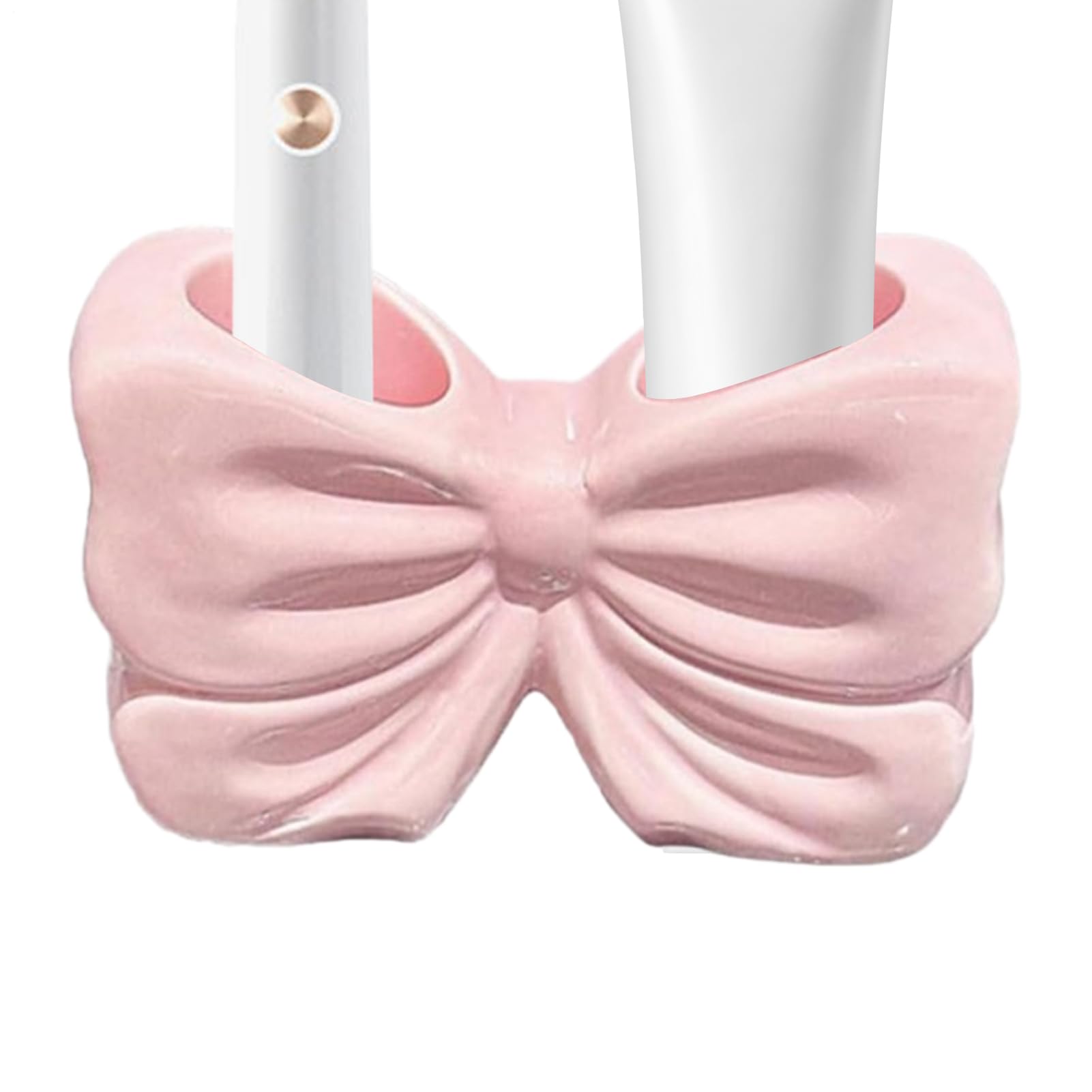 Porte-brosses à dents rose élégant avec rangement distributeur décoratif