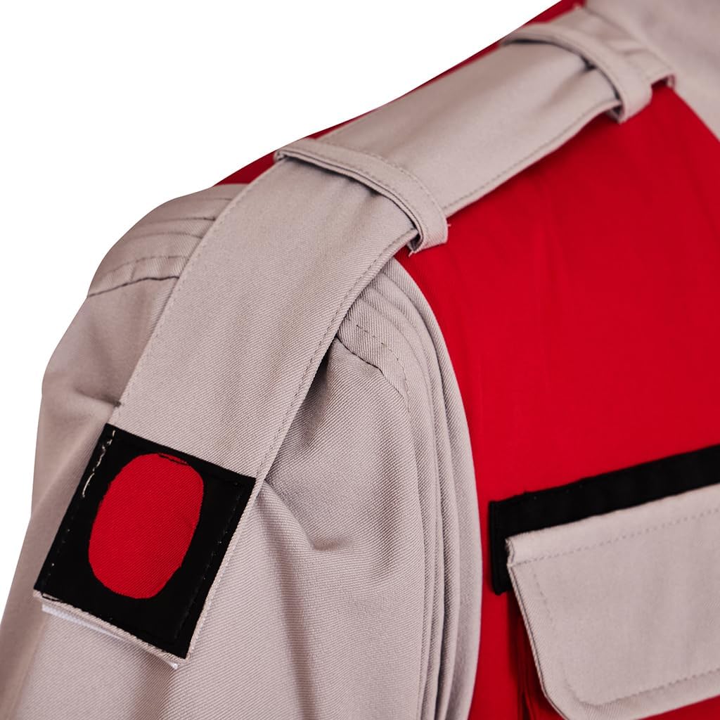 MyheroCos Men Red Bomber Jacket Zipper Coat Suit Halloween Uniform Top - Image 2