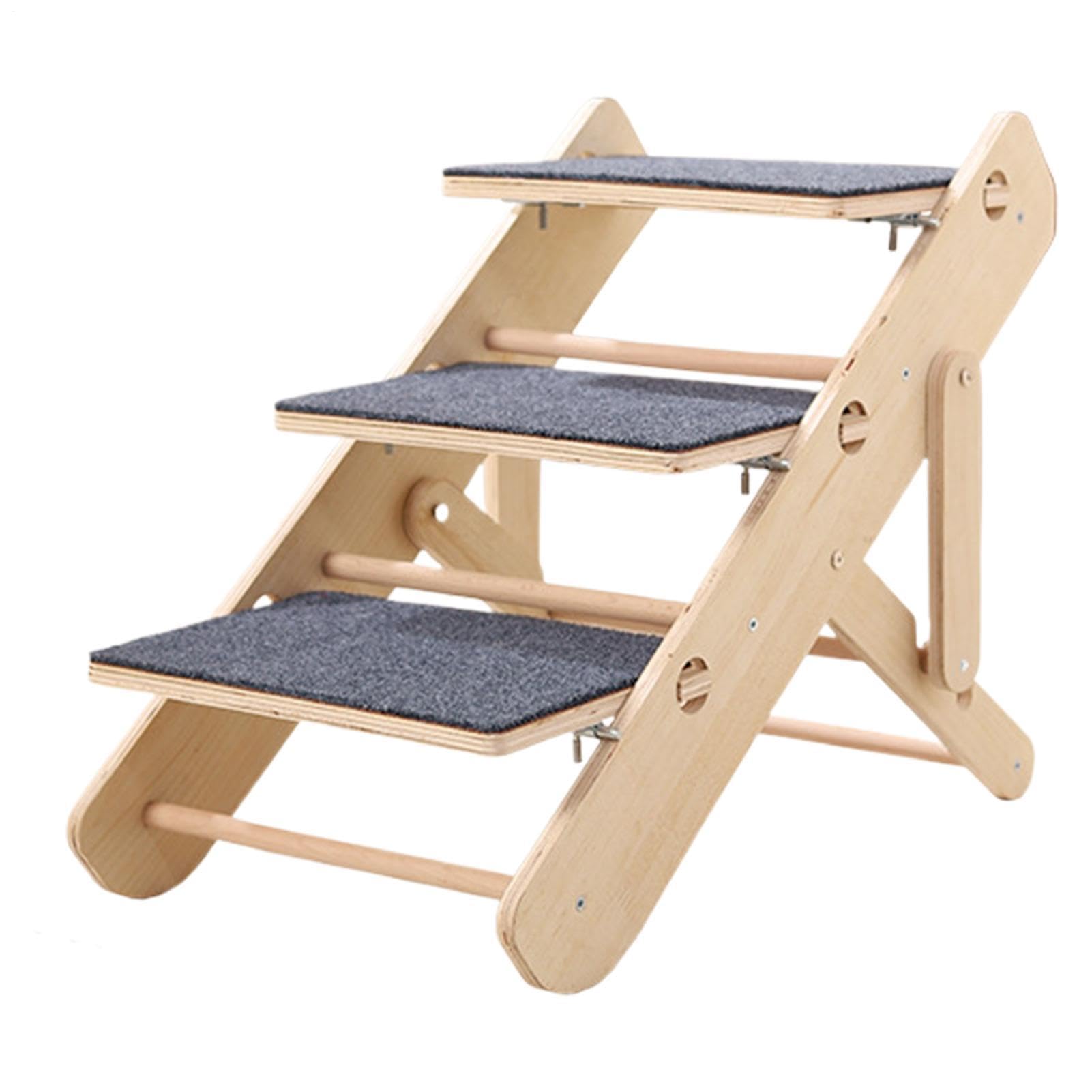 Rampa para Perros Plegable Antideslizantes, Estables y Plegables de 3 | Rampa escalera para camas altas para Subir al Sofá, Sillón, Cama o Utilizar en Salón y Dormitorio