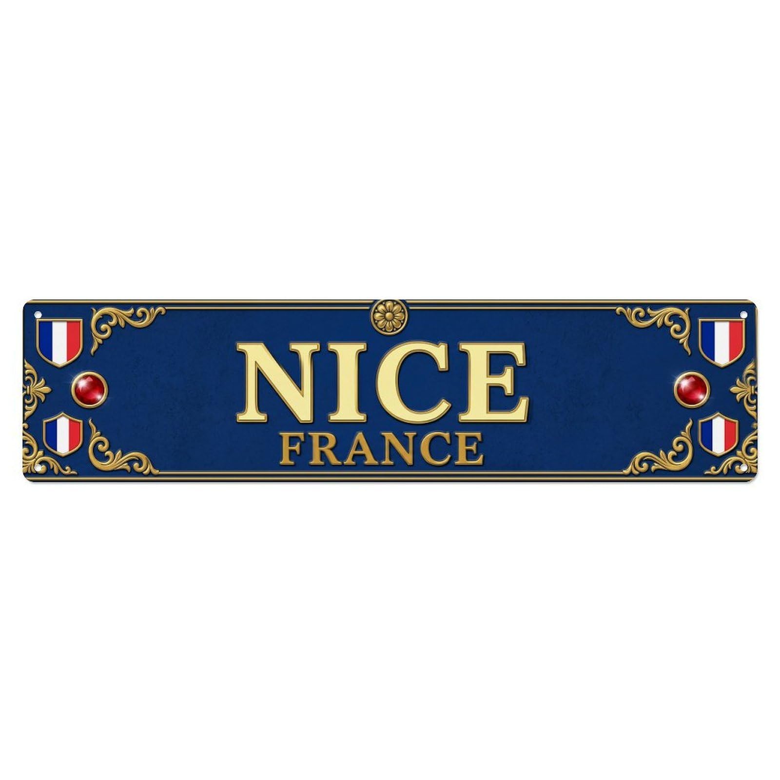 Vintage Nice France Metal Tin Sign