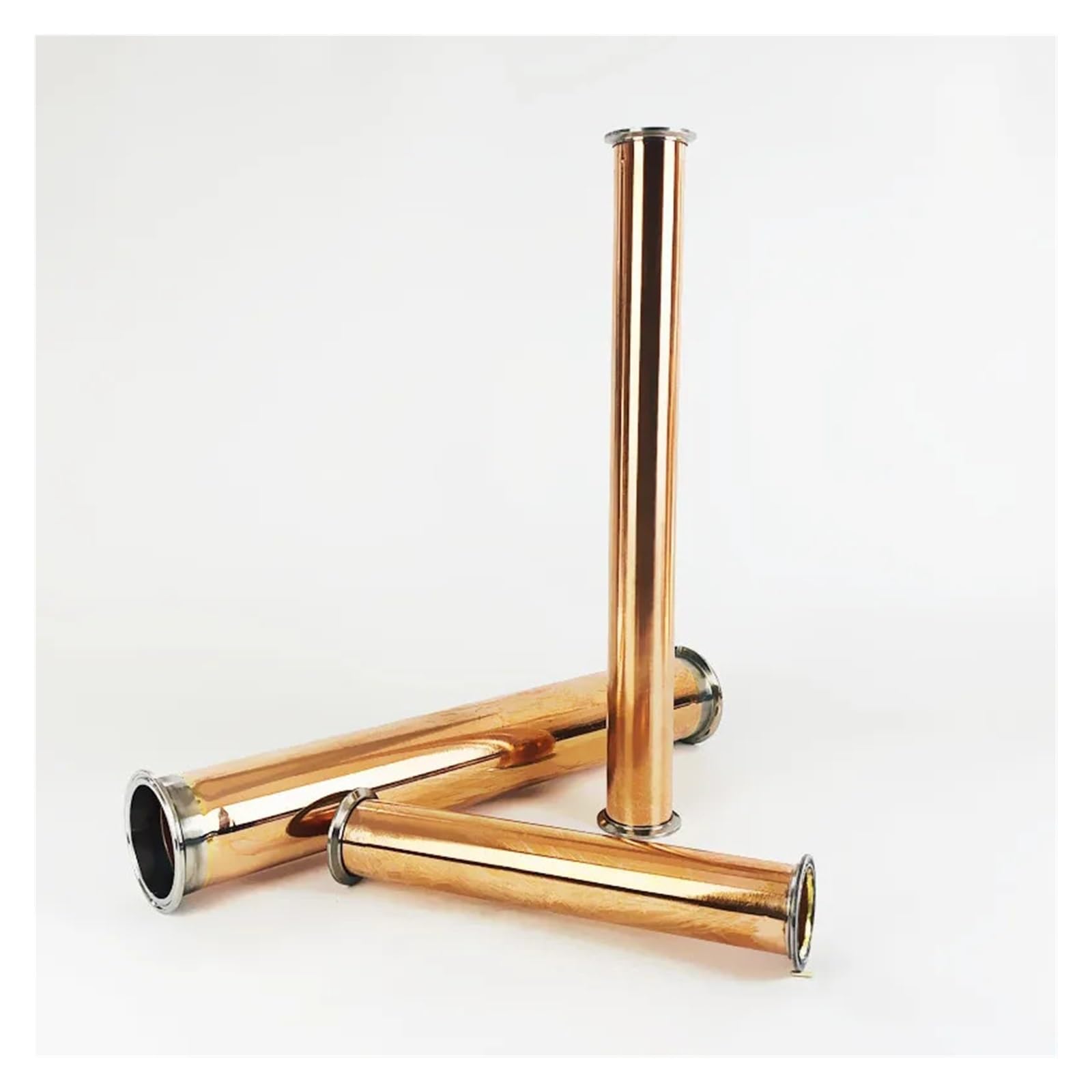 Tubo tubería sanitaria de triple carrete Tubo/tubería de cobre sanitario de triple abrazadera de 3" (76 mm) de diámetro exterior 91, longitud 10" (250 mm), espesor 2 mm, tubería de cobre de triple abr