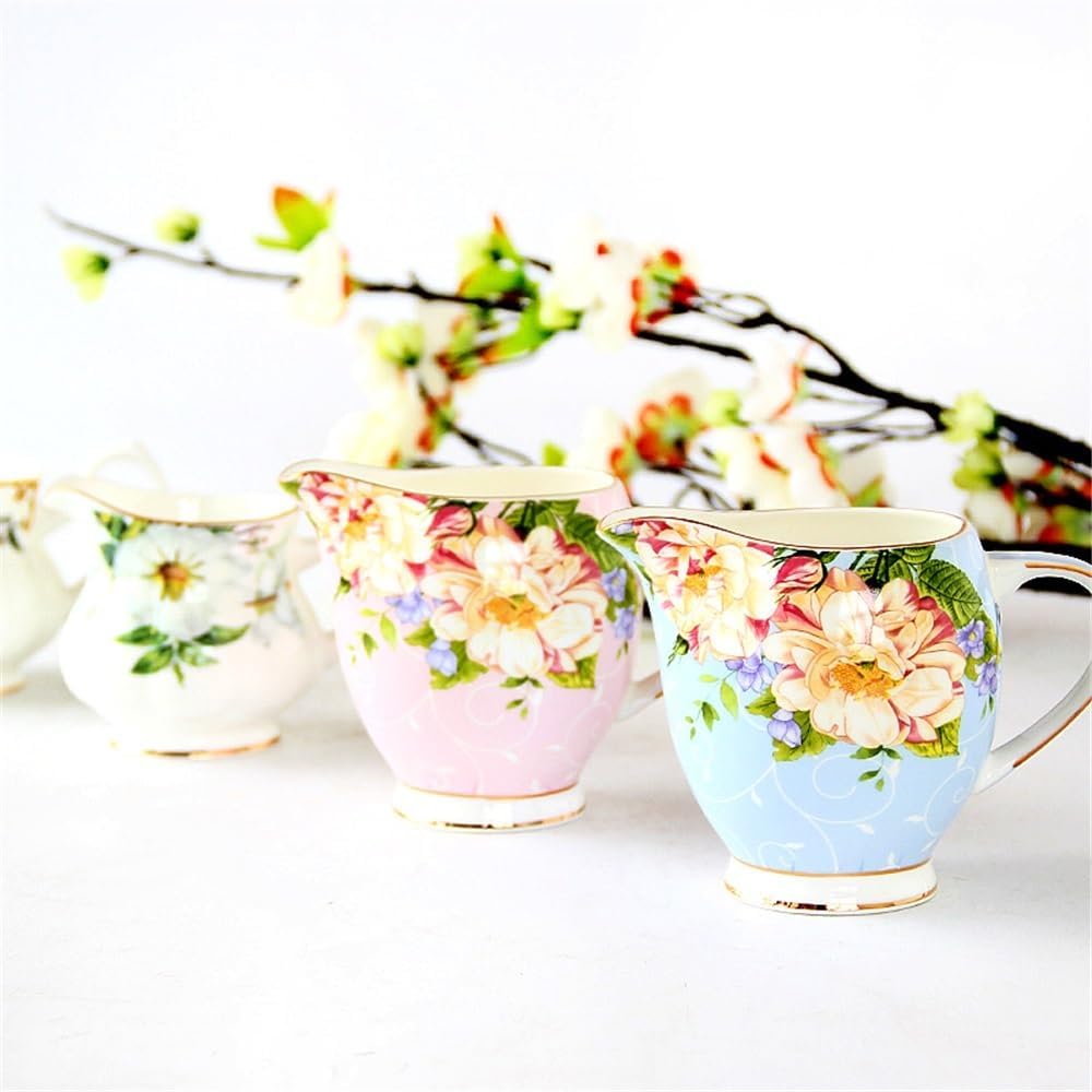 Gravy boat Ceramic Milk Pitcher With Handle And Drip Spout Home Coffee Utensil Multi-Use Sauce Pot Gravy Boat Milk cream jug(Pink)