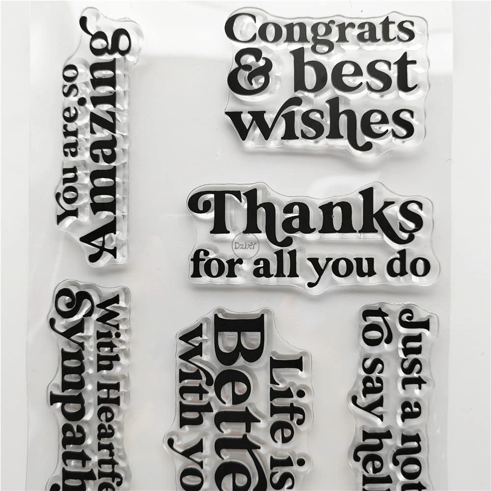 Amazon.co.jp: DzIxY Thank Words クリアスタンプとメタルカッティング