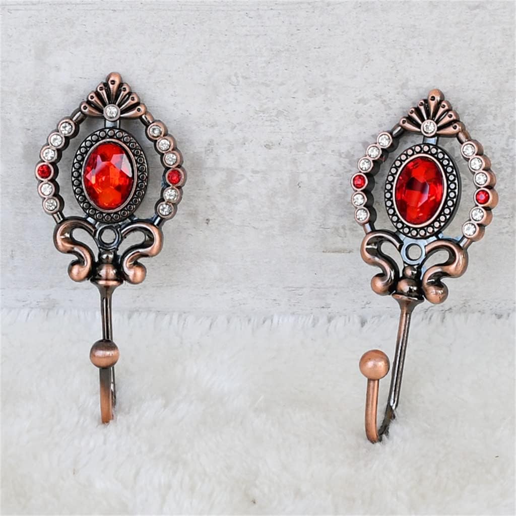 FMURY Curtain Hook Jade Simple Curtain Wall Hook Strap Tie Rope Hot Curtain Hanging Ball Sun Multicolor Wall Hook Rose(D)